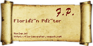 Florián Péter névjegykártya